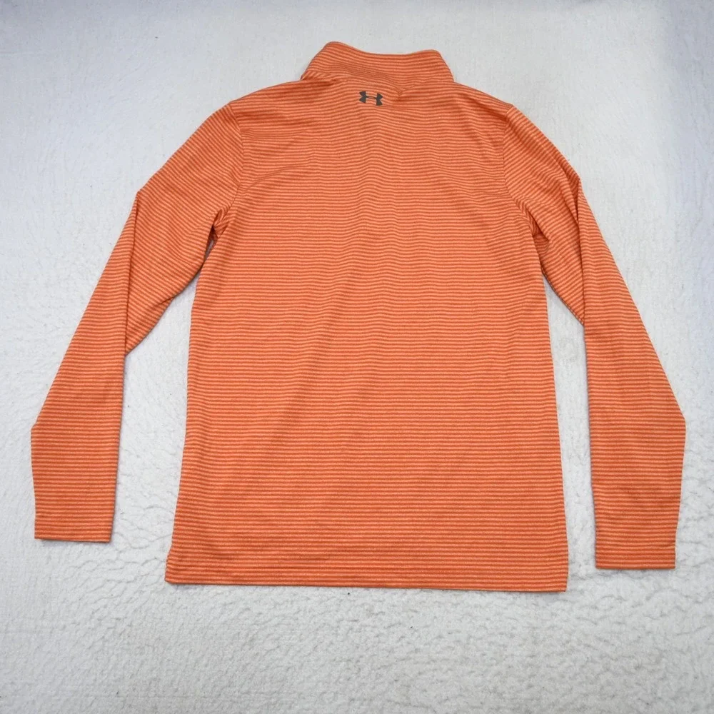 Under Armour 1/4‎ Zip Golf Jacket Mens Small Orange Loose Pullover Lightweight